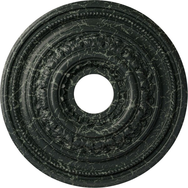 Ekena Millwork Orleans Medallion (Canopies up to 4 5/8"), 17 5/8"OD X 3 5/8"ID X 1 7/8"P, Painted Turtle Crackle CM17OLPTC - main